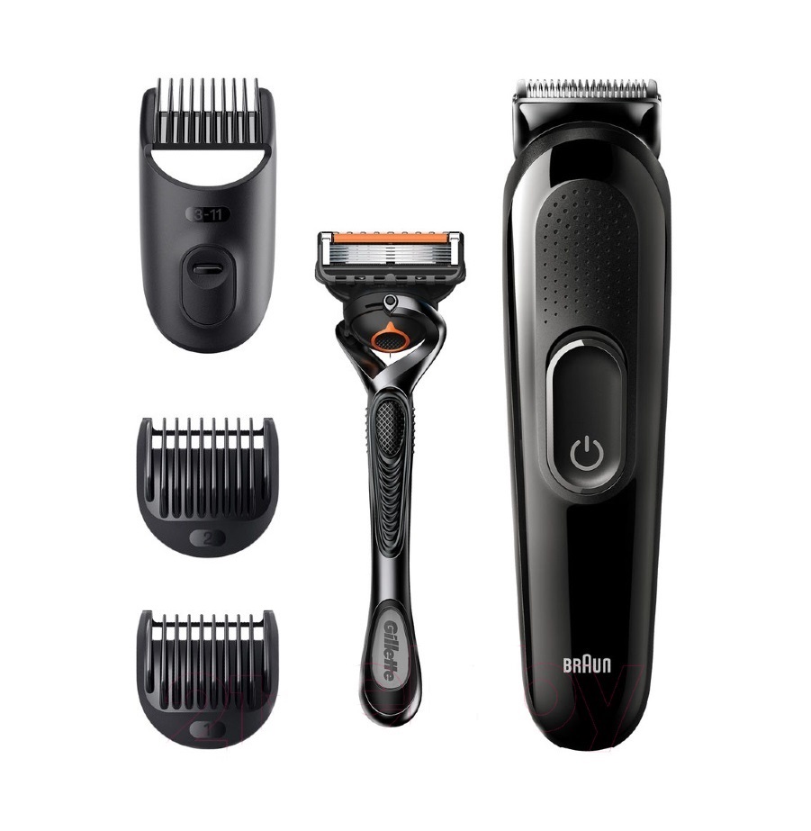 מכונת תספורת נטענת וערכת עיצוב זקן BRAUN בראון