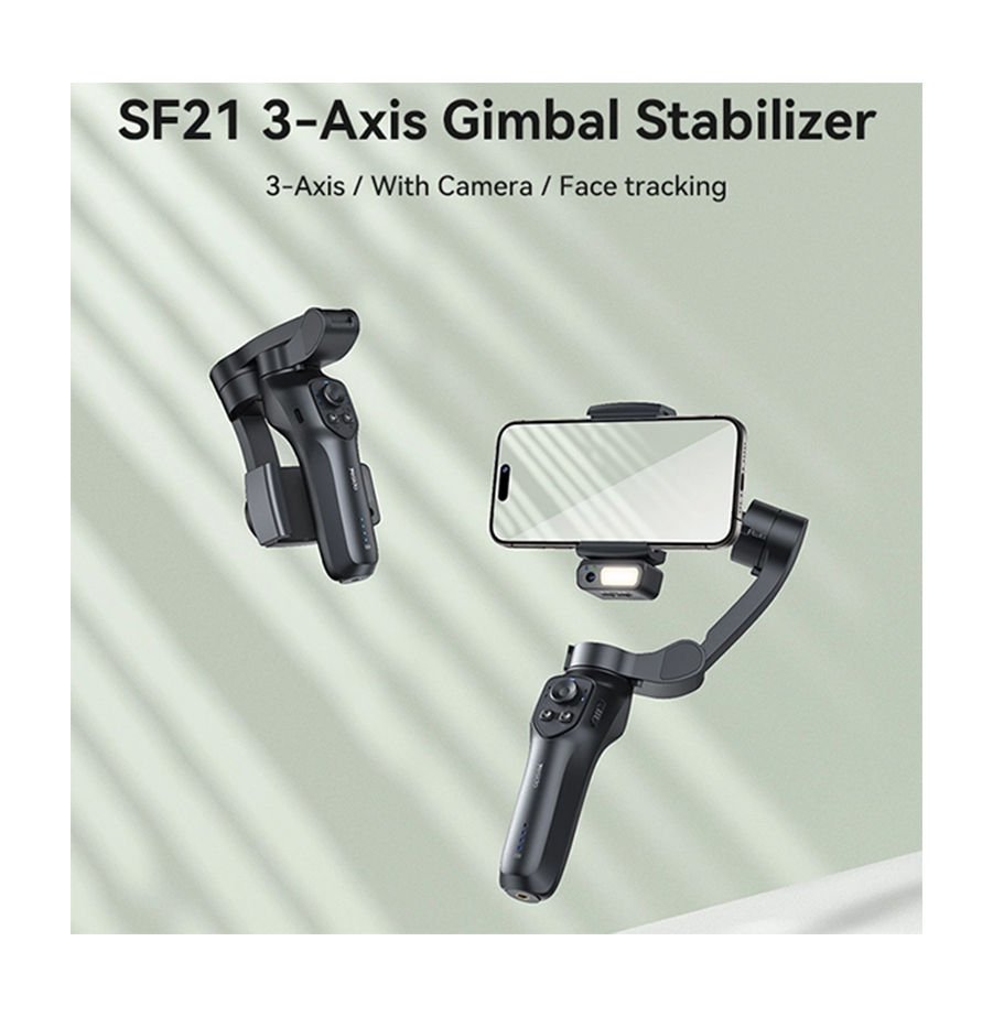 גימבל מקצועי מתקפל עם חצובה, מצלמת AI ותאורת Yesido SF21 2