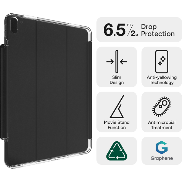 כיסוי-לאייפד-אייר-2213-M2-M3-שקוף-שחור-עם-סטנד-מובנה-ZAGG-Crystal-Palace-2 copy