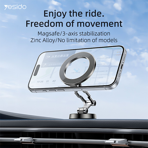 מחזיק-טלפון-מגנטי-לרכב-תומך-MagSafe-עם-חיבור-יציב-וסיבוב-360°-Yesido-C203-2 copy