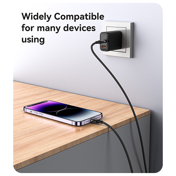 כבל-נתונים-וטעינה-מהירה-שזור-Type-C-ל-Lightning-בהספק-27W-באורך-30-ס22מ-Yesido-CA187-5 copy