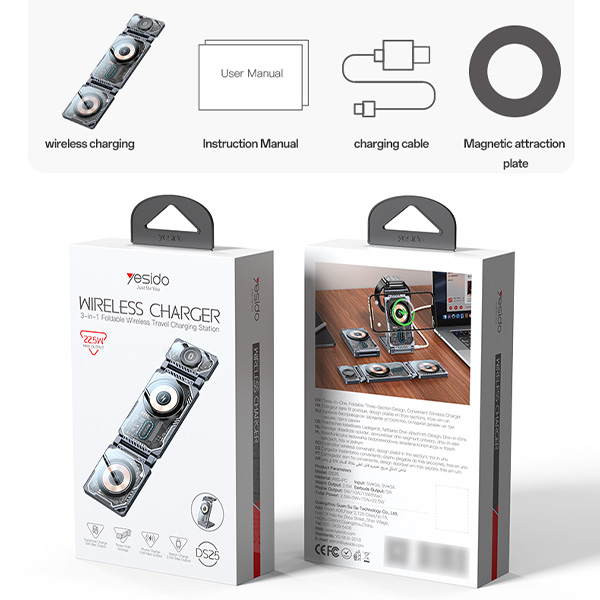 מטען-אלחוטי-מתקפל-22W-לטעינת-אייפון-שעון-אפל-ואיירפודס-תומך-MagSafe-ונוח-לנשיאה-Yesido-DS25-14 copy