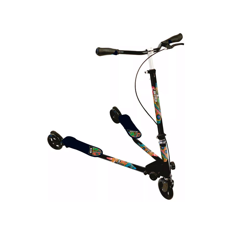 קורקינט SLIDER עם גלגלי סיליקון גדולים ובלם יד בטיחותי וזוג בלמי רגל מבית SKATER סקיטר